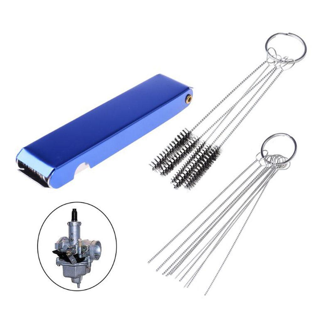 Universal Motorcycle Engine Carburetor Jet Tool Set Unclogging Needle Brush Kit Cleaning Tools Repair Maintenance