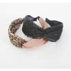 New Vintage Patchwork Headband Wide Edge Leopard Mesh Cross Headband Clip Women's Hair Accessories