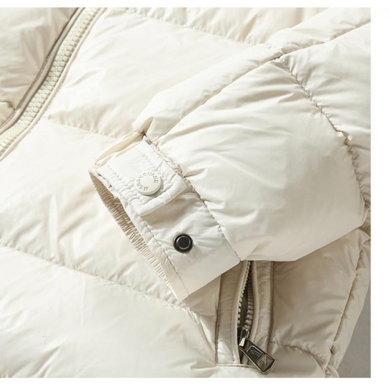 Winter Couples Shiny Down Jacket Men Women Fashion Hooded White Duck Warm Trendy Coat
