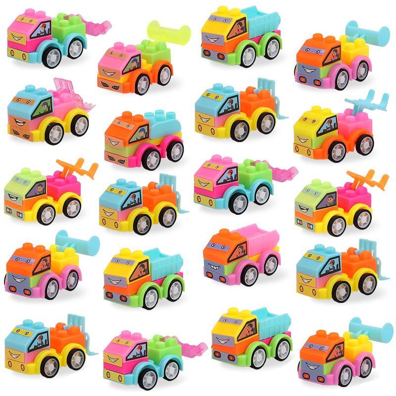 12/24Pcs DIY Puzzle Building Block Car Construction Vehicle Toys Kids Birthday Party Favors Goodie Pinata Fillers Christmas Gift