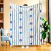 Cozy Blue & White Floral Stripe Fleece Blanket - Soft, Breathable Polyester, Perfect Gift for All Seasons, Machine Washable