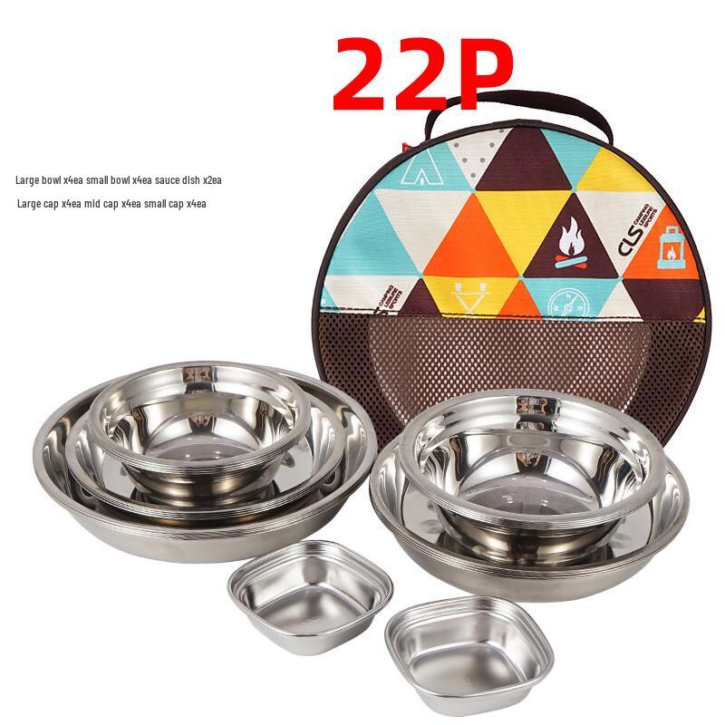 Wing Lemon Portable 22-Piece Outdoor Dinnerware Set