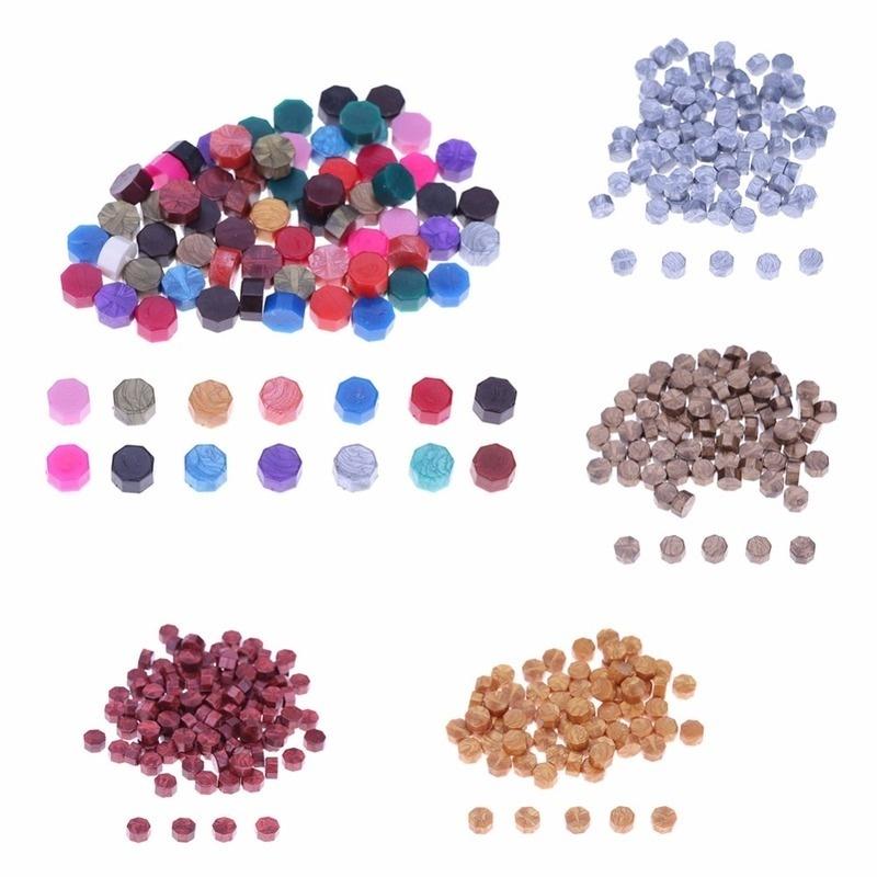 100 Teile/beutel Siegellack Perlen Stamping Wachs Siegel Briefmarken für Umschlag Dokumente Einladung Decor