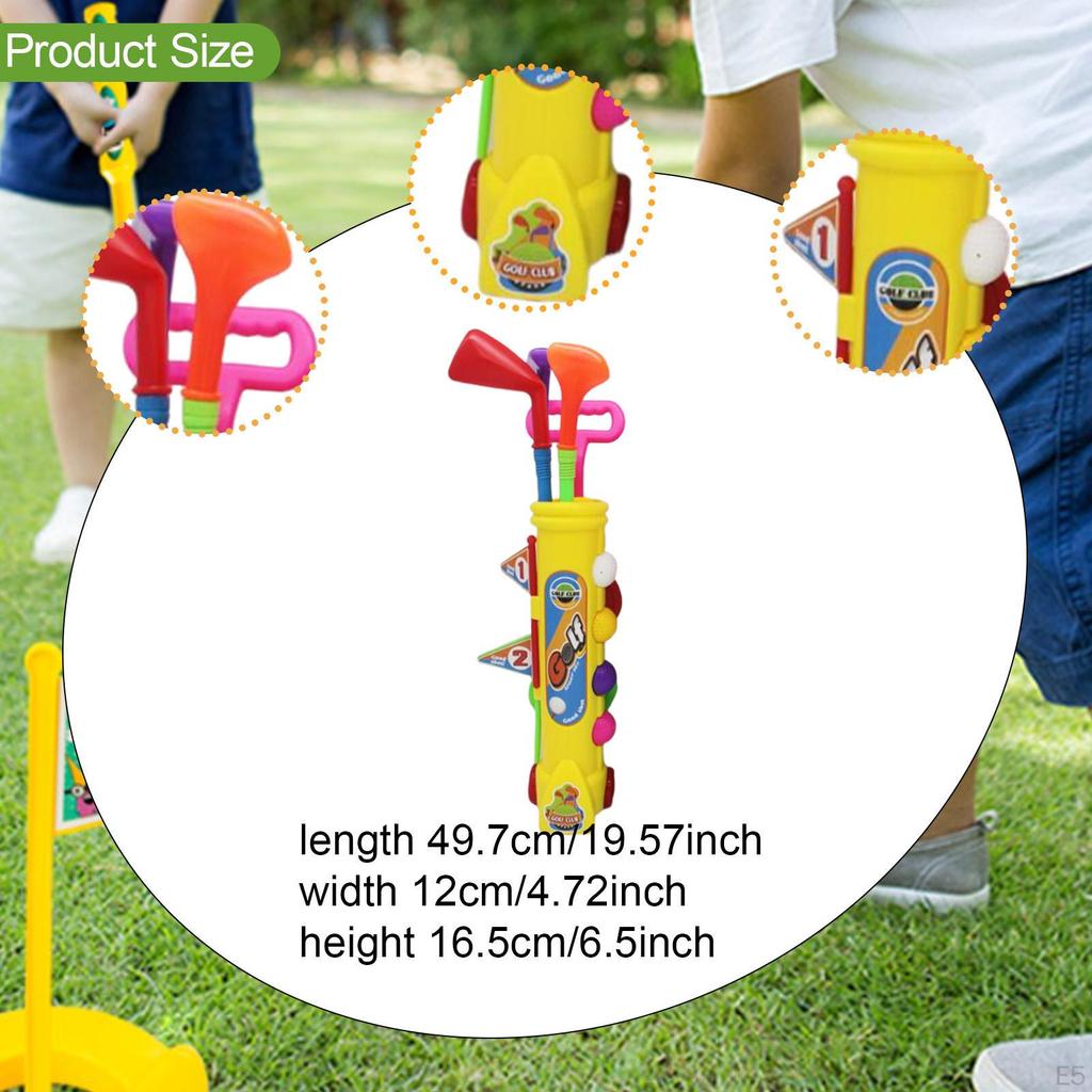 12 Pieces Kids Golf Game Play Set and Numbered Flag Practice Holes Active Exercise with Balls