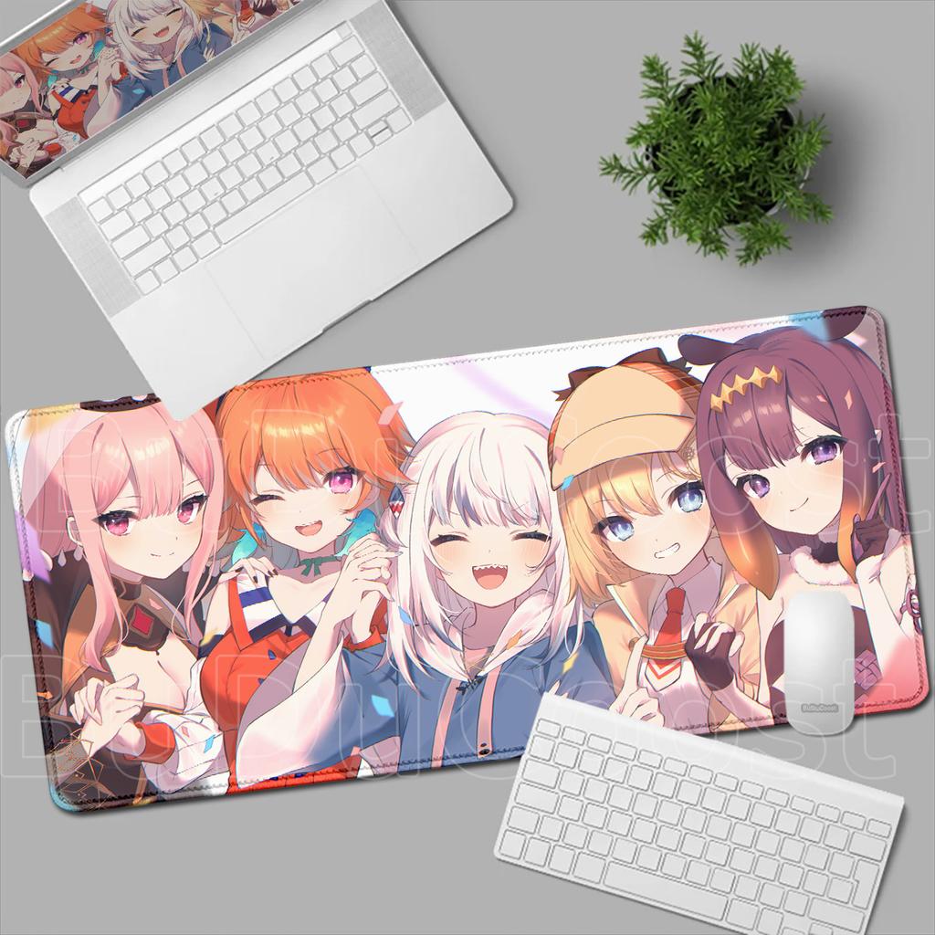 Locking Edge Hololive Computer Office Keyboard Mat XXL Kawaii Anime Girl Ninomae Ina'nis Mousepad Large Office Cabinet Table Mat