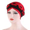 Two-Tone Patchwork Milk Silk Bandana Hat with Short Braid and Hidden Hair Wrap for Muslims