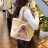 Large Capacity Plush Tote Bag Cartoon Doll Shoulder Bag Fashion Capybara Handbag  Lady