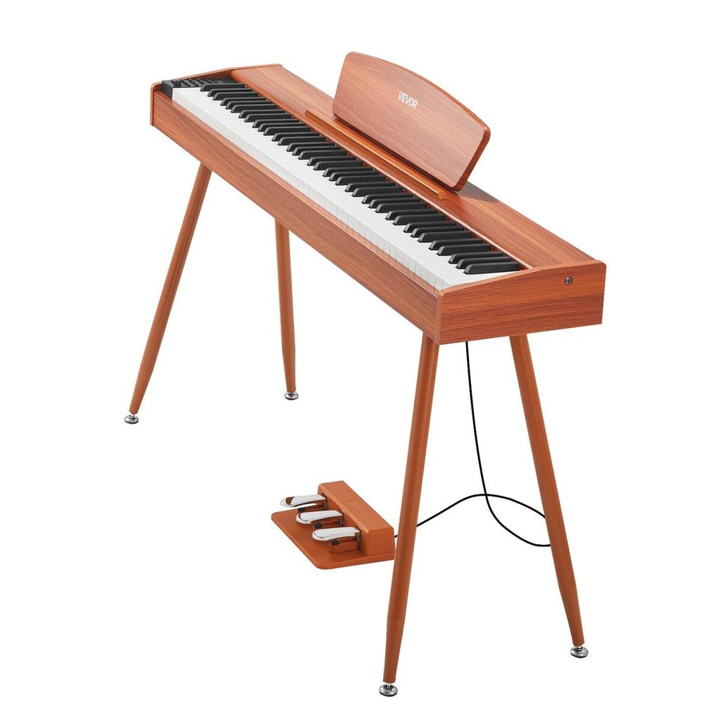 Weighted Digital Piano, 88 Keys Fully Weighted, Electric Piano Keyboard with Sheet Music Stand, Triple Pedal, Power Adapter, 280 Tones, Support