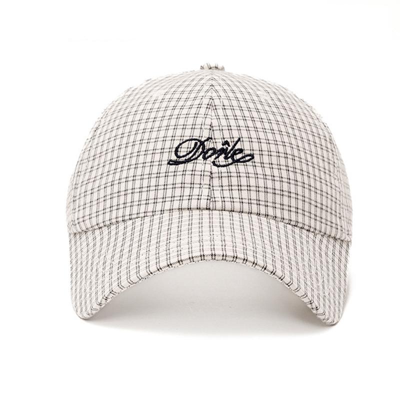 Plaid Cap Women's Spring Summer Letter Embroidered Baseball Cap Sunscreen Hat