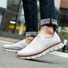 Fashionable Lightweight Leather Casual Shoes All Seasons Durable Walk Resistant Work Antiskid Comfortable Flat Shoes For Men