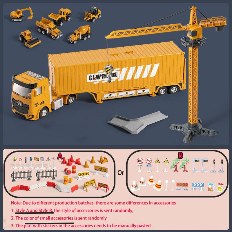 Tractor Alloy Engineering Vehicle Parking Lot Car Set Toys For Children Music&Light Toy Boy Construction Kid Truck Excavator