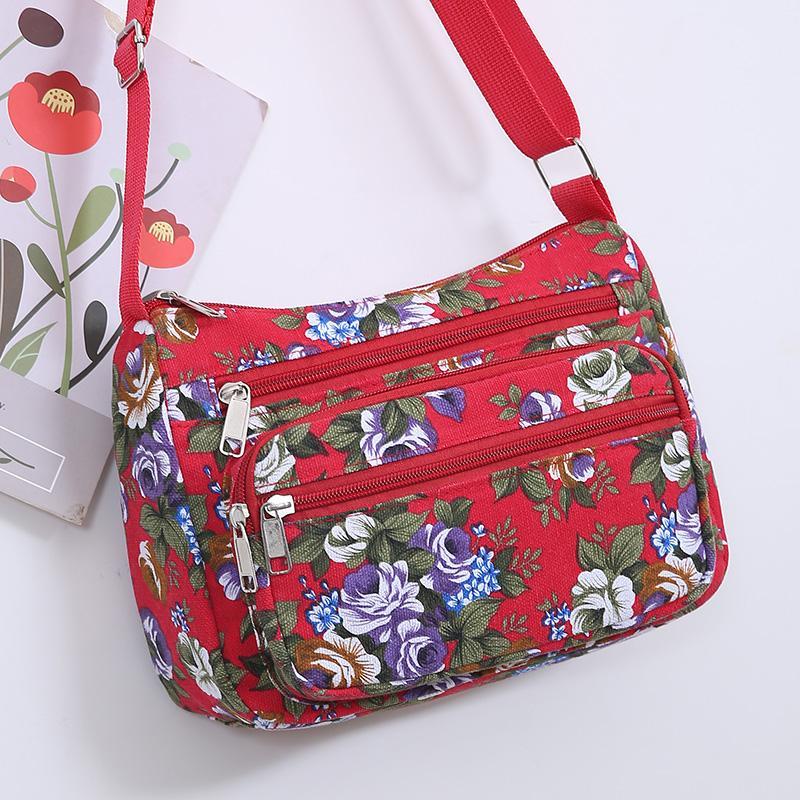 Umhängetasche für Damen aus Canvas, Schultertasche aus Oxford-Stoff für mittlere und ältere Menschen, vielseitige und modische bedruckte Damentasche