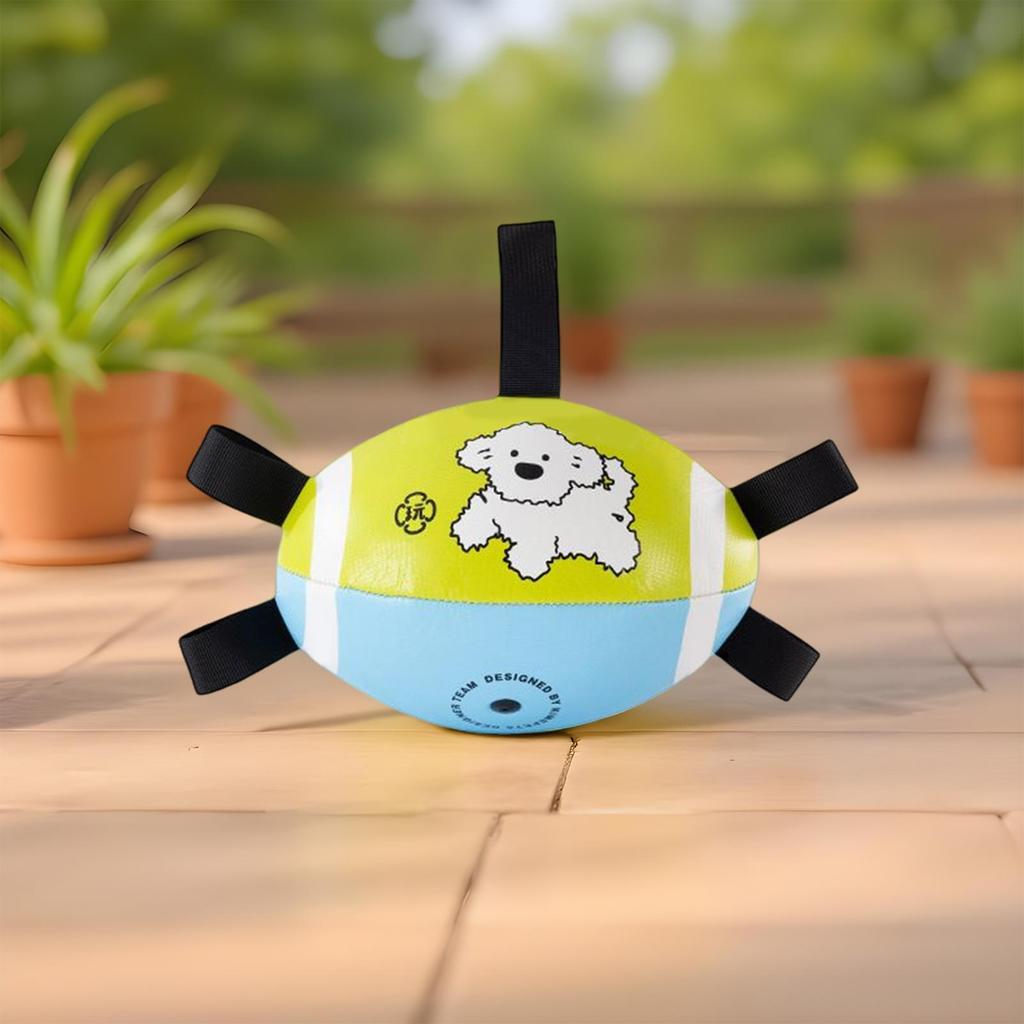 Dog Toy Football Interactive Chewing Ball With Straps Interactive Dog Balls For Small Medium Large Breed Puppy Gum Health