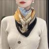 Chic Autumn/Winter Silk Scarf with Magnetic Golden Ball Clasp – Korean Style Neck Warmer