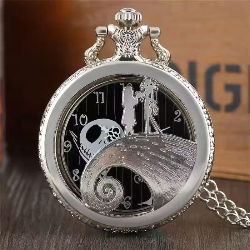 Antique Style Pocket Watches Fashion Quartz Vintage Necklace Christmas Gifts Alloy Case 47mm Dial Round Case