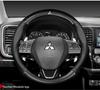 Genuine Leather & Carbon Fiber Steering Wheel Cover for Mitsubishi: Fits ASX, Pajero Sport, Galant, Outlander - Men’s Style.