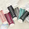 1Pair Striped Floor Sleeping Socks Plush Snow Socks Casual Slipper Sock  for Woman Girls