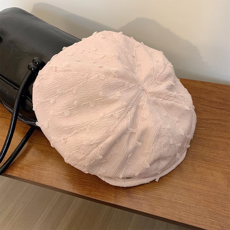 White Reverse Wearing Small Fresh Star Anise Beret Women'S Spring And Summer Literary Versatile Thin Breathable Duck Tongue Painter Hat