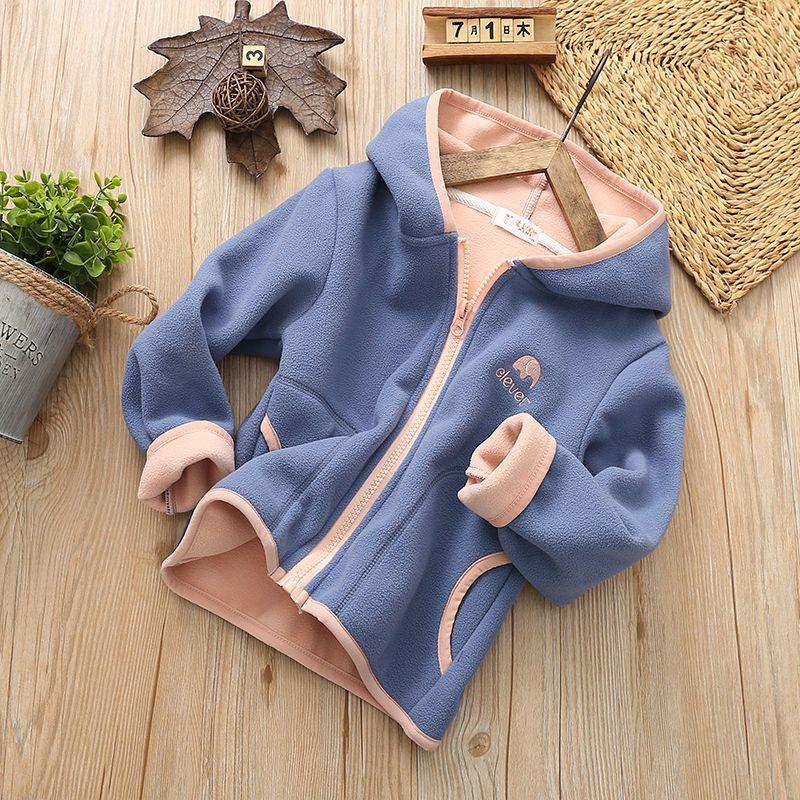 Kids Girls Jacket Coats Autumn Winter Soft Polar Fleece Hoodies Jacket Boys Coat Warm Children Outwear