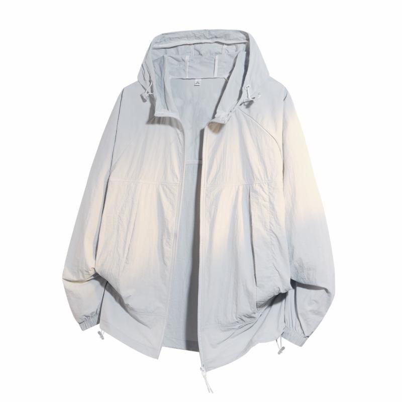 Hooded Sun Protection Clothing, Summer Ice Silk Anti UV Thin Jacket, Outdoor Casual Sports Skin Clothing for Men