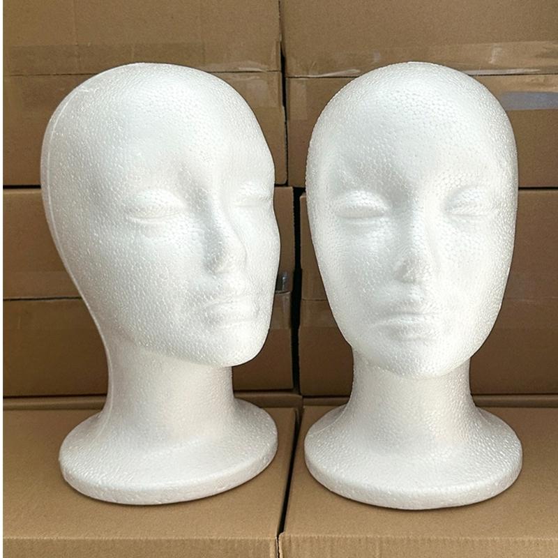 Weibliche Schaumstoff-Schaufensterpuppe Schaumstoff Perückenkopf Perückenständer und Halter Mannequinkopf-Modell Weißer Schaumstoff-Perückenständer zur Hutausstellung