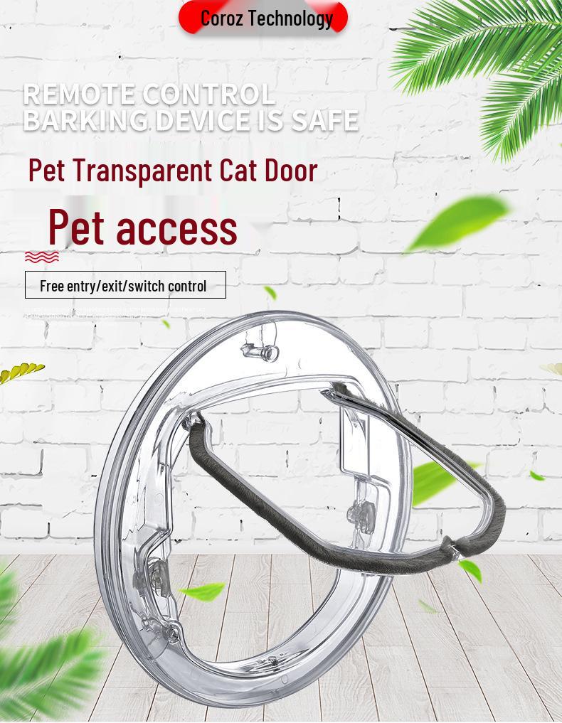 Transparent Round Pet Door for Cats and Dogs - Easy Entry/Exit