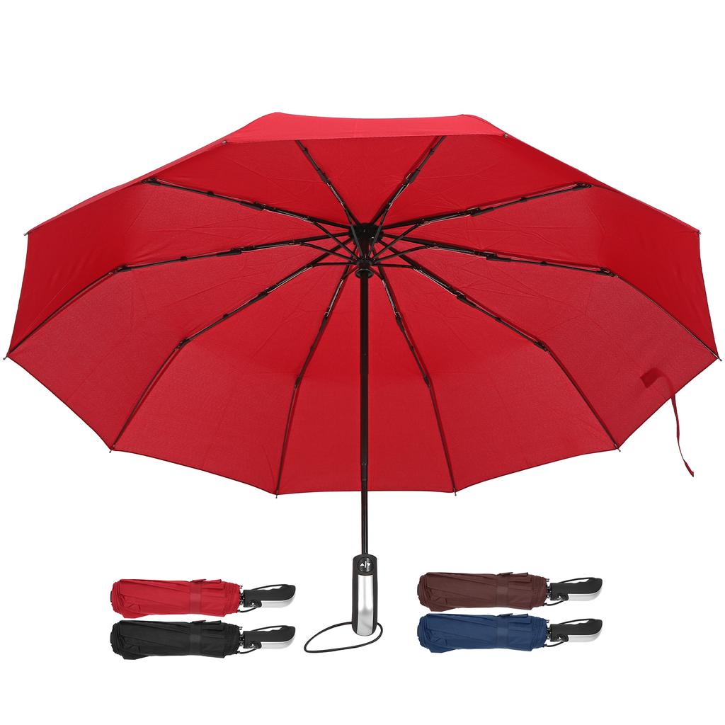 Automatischer Regenschirm Schwarzer Stahl TenBones Faltender HighDensity AntiCollision Kompakter Regenschirm für Sunsh