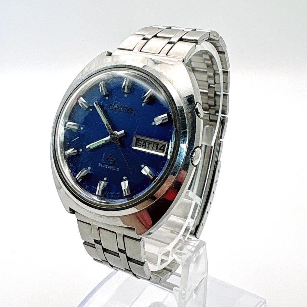Used [Imovable Item] ORIENT 21 Stone Automatic Winding Day Date Blue Dial Men's