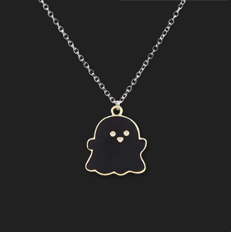 Colares de aço inoxidável triste fantasma halloween pingente colar corrente moda colar para mulheres homens jóias amigos melhores presentes