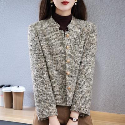 Small Fragrance Style Stand Collar Short Jacket for Women In Spring and Autumn New Fashionable Fashionable and Age-reducing Slim Fit Short Top