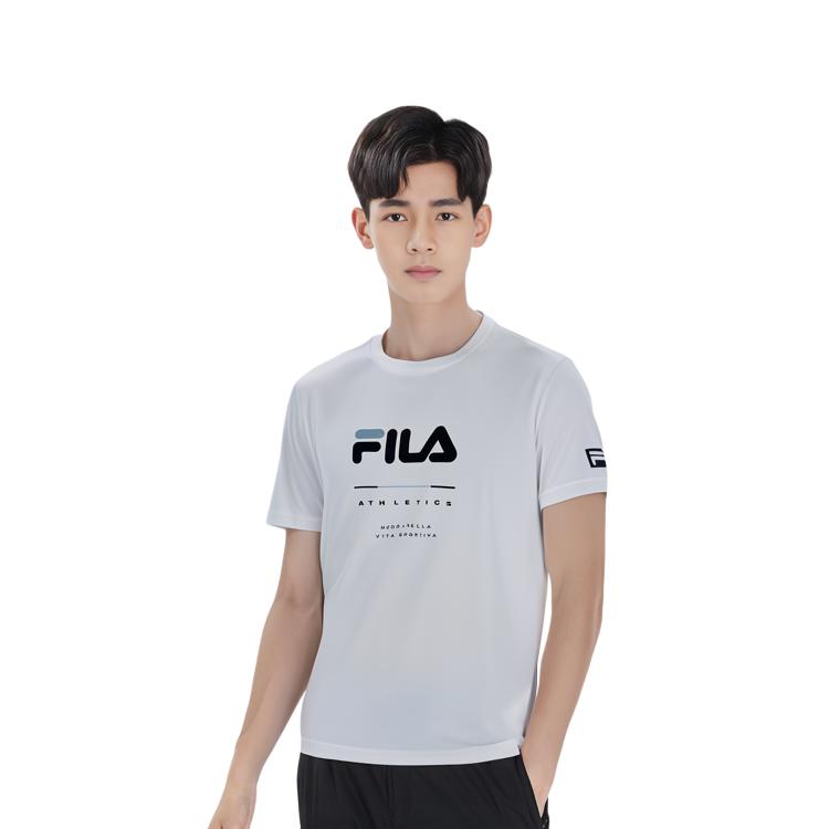 Fila Basic Simple Sports Fitness Round Neck Short Sleeve T-Shirt Men Tops White A11M331104FWT