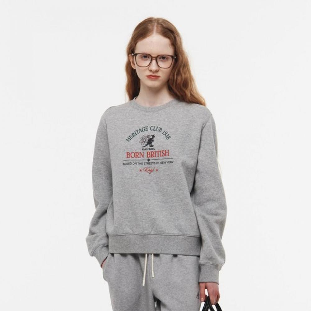 Kangol Women S SweatShirt Melange Gray Semi Overfit 1796 LA 6100₽