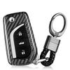 Real Carbon Fiber Key Fob Cover For Toyota Fortuner Tundra Camry RAV4 Highlander Corolla Key Shell Key Chain Smart Accessories