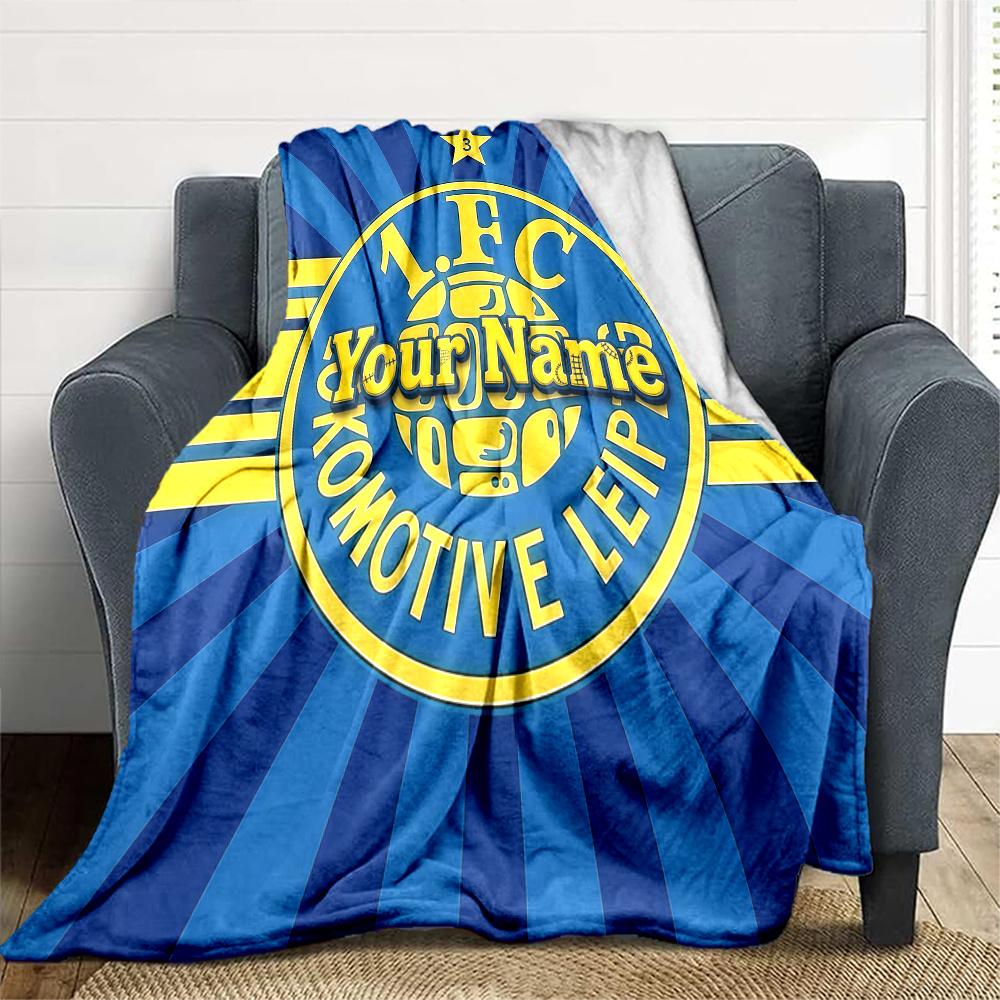 1PC 1 Fc Lokomotive Leipzig Custom Name Patterned Flannel Blanket Suitable For All Seasons for Home Decor Warmth and Comfort Gifts Holiday Present