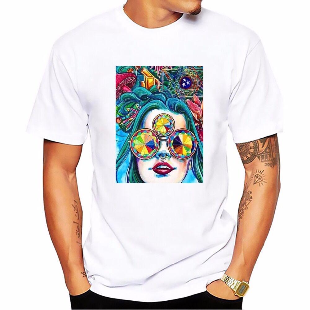 ZVX Heavy Weight 230G Men's Casual T-Shirt - Summer Floral Embroidery Round Neck Tee