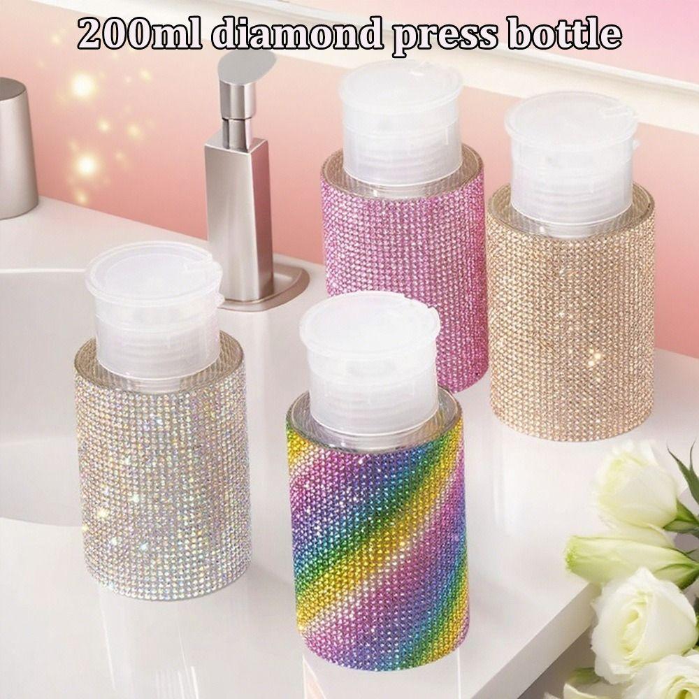 Sparkling Press Type Storage Bottle Creative Nail Polish Remover Container Manicure Tools