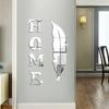 HOME Feather Mirror Wall Sticker Acrylic English Letter Self-adhesive Living Room Bedroom Creative Wall Sticker Wallpaper