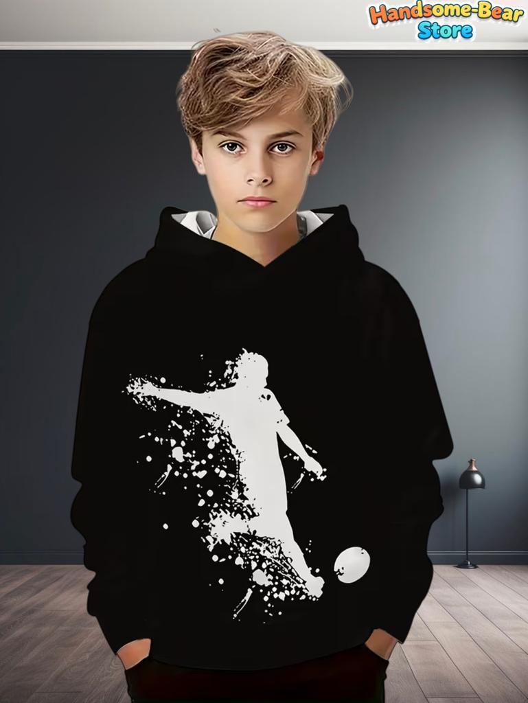 Kids Clothes Boys Hoodies Long Sleeve 3D Football Print Children Spring Fall Clothes Casual Outdoor Active Boys Clothing Tops