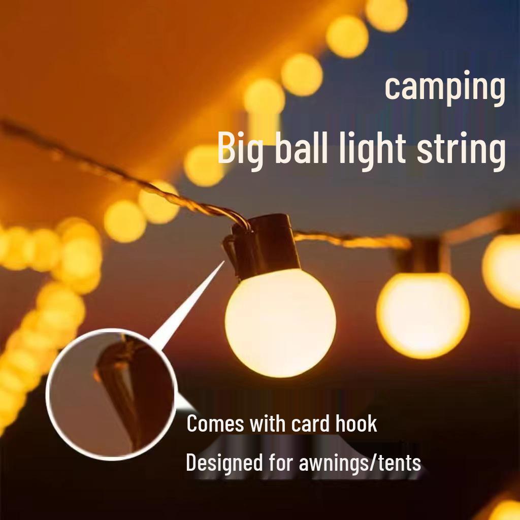 Outdoor LED String Lights - Round Ball Bulbs for Camping, Weddings, Stage, and Parties