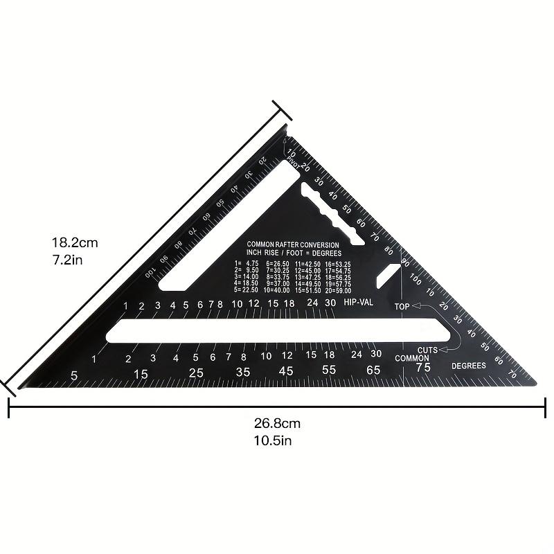 New 7 Inch Triangle Ruler Measurement Tool Carpenter Tools Inch Metric Angle Ruler Speed Square Woodworking Tools