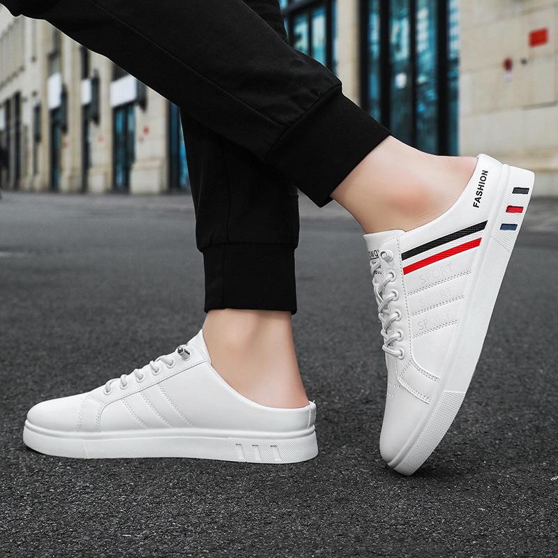 Fashion 2024 New Half Slip-on Shoes Men Comfortable Flat Shoes Casual Men's Shoe Breathable Man Sneakers Comfortable Driving Loafers