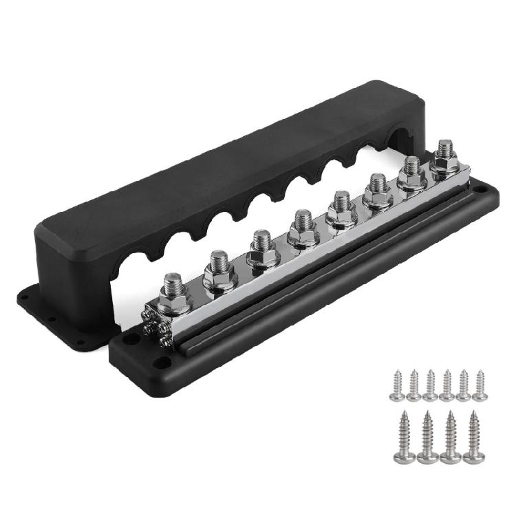 48V 600A 3/8'' Bus Bar Terminals Battery Power Distribution Block With Cover
