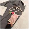 Handmade Crochet Tulip Phone Bag, Cute Color-Block Knitted Crossbody Purse for Women, Mini Shoulder Phone Pouch