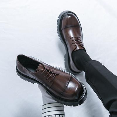 Fashion British Style Mens Leather Casual Shoes Classic Antiskid Oxford Shoes New Arrival Dress Business Thick Bottom Footwear Sneakers