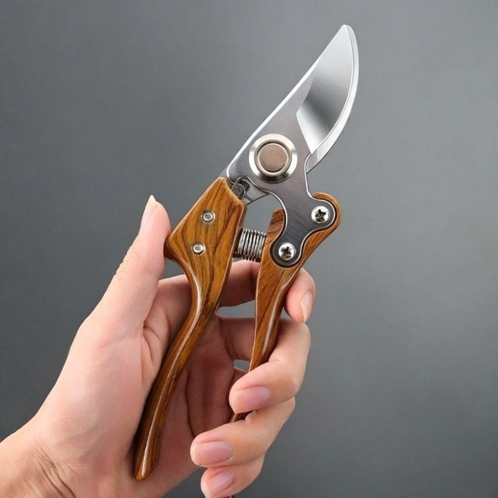 Wood Grain Garden Pruner Ergonomic Hand Pruner Gardening Tools Pruning Shears Thick Branches