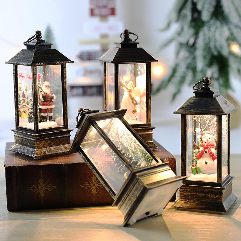 Christmas Santa Claus Crystal Lantern & Ornament