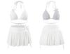 Korean-Inspired Backless White Lace Bikini: Sexy Strapless Split 3-Piece Swimsuit for Women