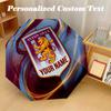 8 Rib Auto Folding Umbrella Aston Villa Print Custom Name Text Portable Rain Gear