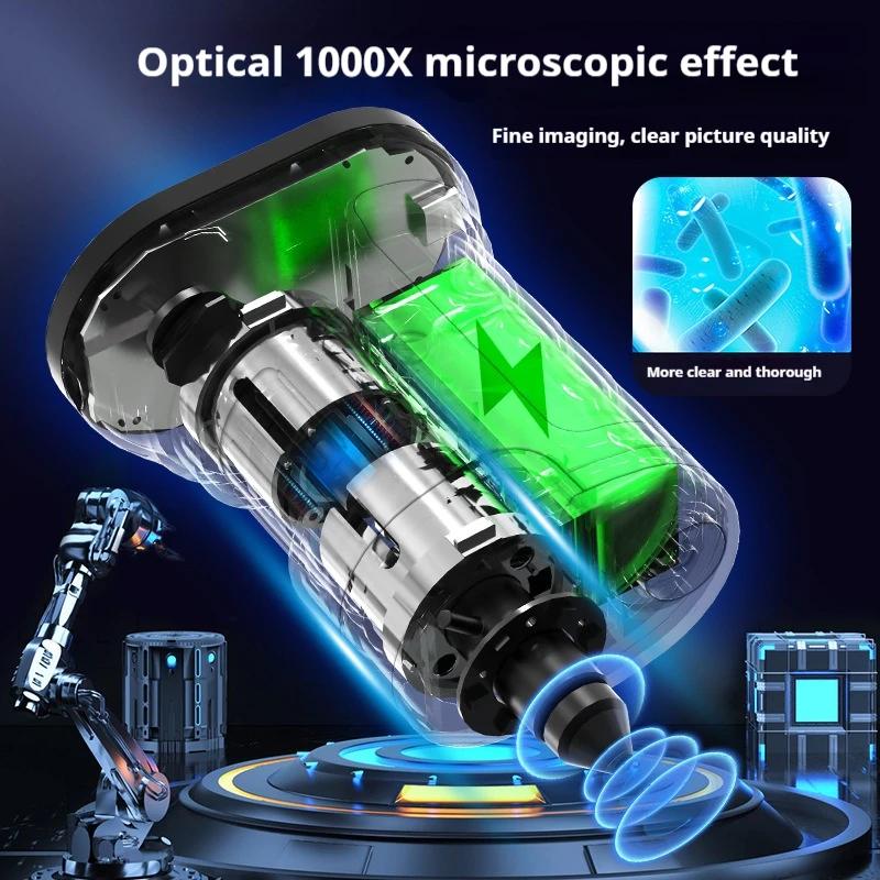 Kids Microscope Biological Kit 1000x Magnifier 200 Megapixels with LED Photo Video Function Educational Toy Science for Children