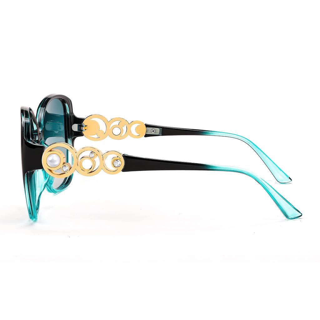 FEISEDY Polarized Pearl Sparkling Extra Large Fashion UV for B2821 Women's Sunglasses, Square, Frame, Designer, Protection, Sports, Fishing,